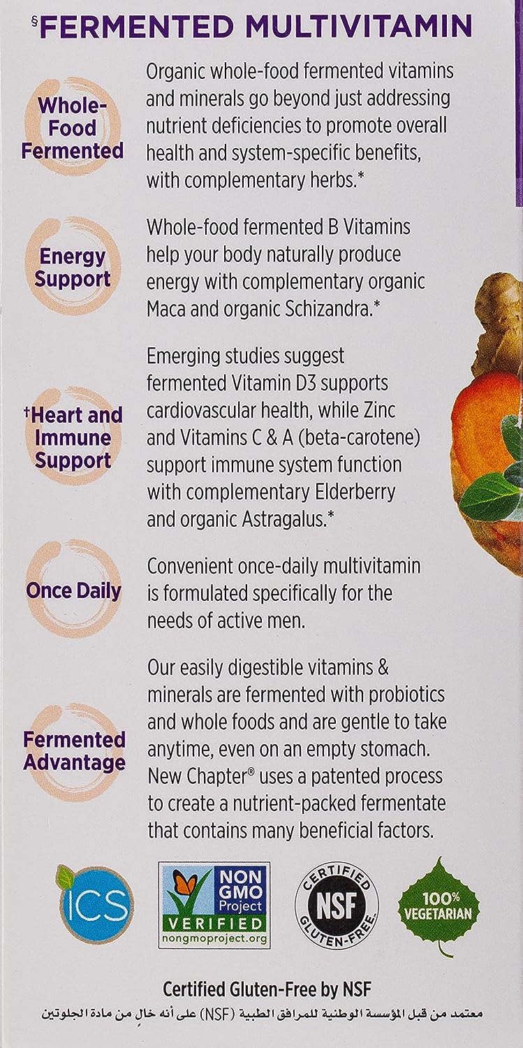New Chapter Every Man's One Daily MULTIVITAMINS 72 Vegetarian Tablets (Dietary Supplement) (Orange)