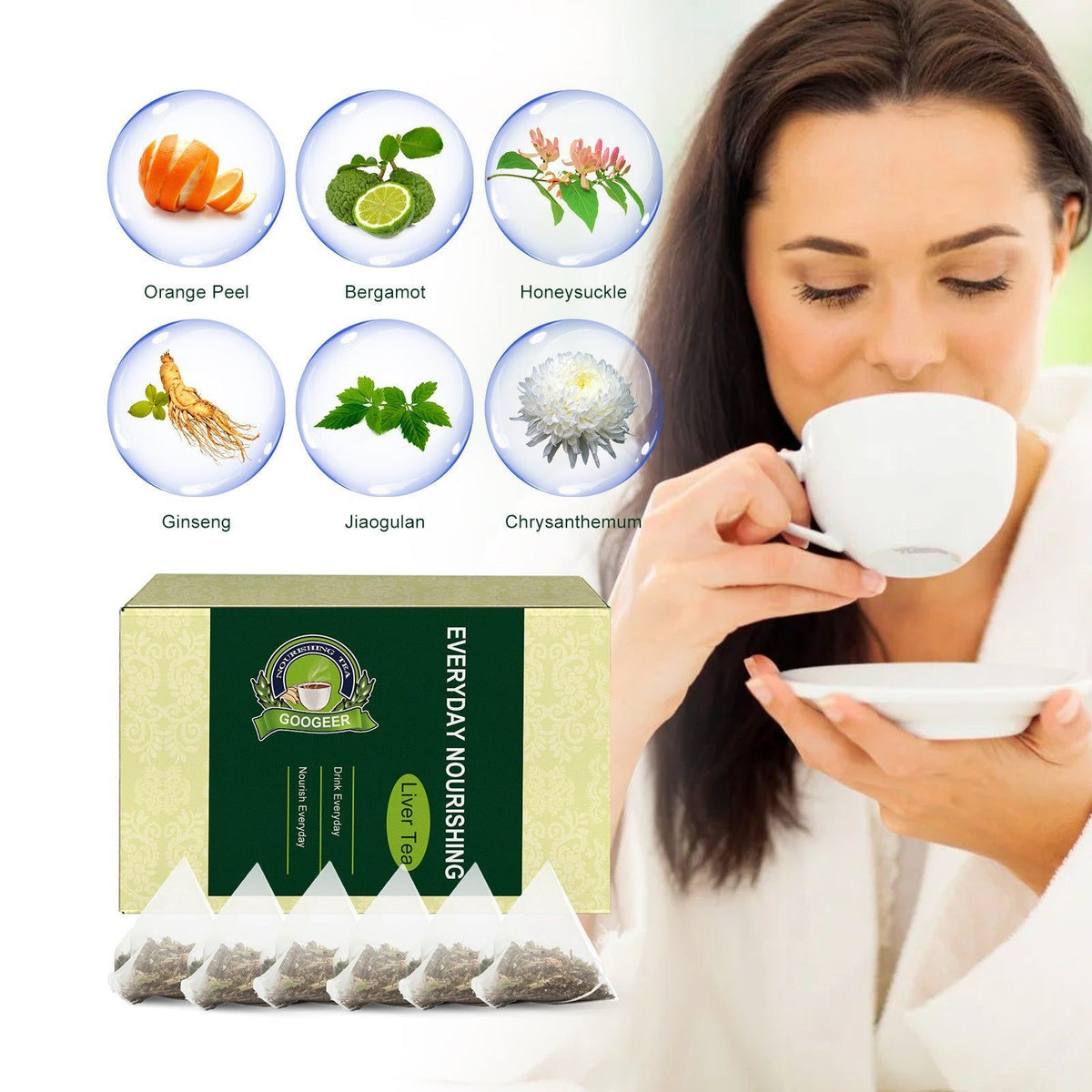 Body Care Tea, Relieves Eye Fatigue, Supports Liver Health, Natural Detox ,6pcs