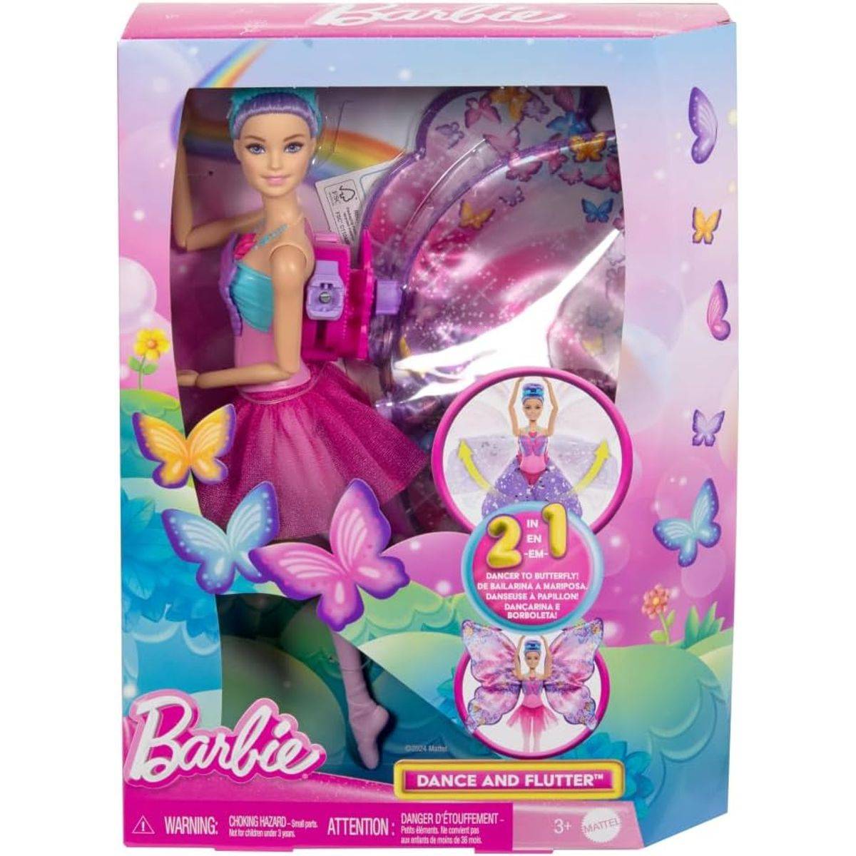 Barbie Dance and Flutter 2-in-1 Ballerina to Butterfly Doll