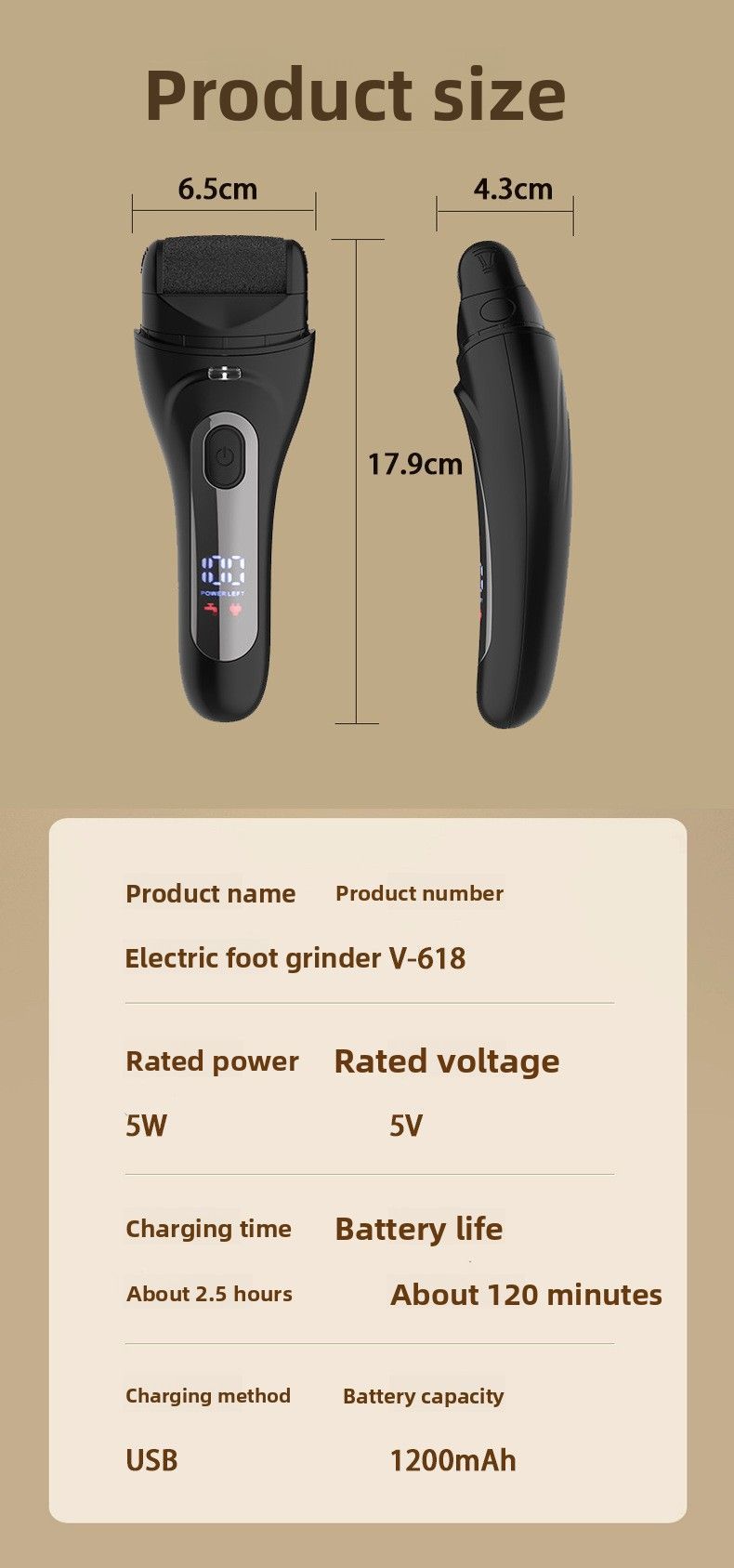 Electric Foot Callus Remover Pedicure Grinder White