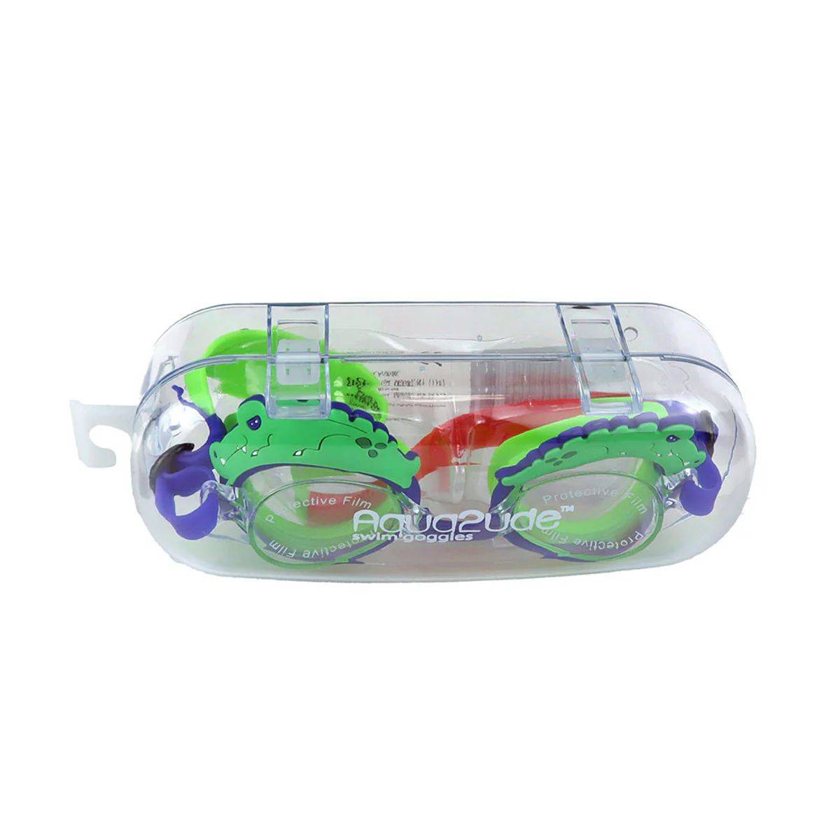 Aqua2Ude Alligator Swim Goggles, Royal Blue/Green, 3+ Years