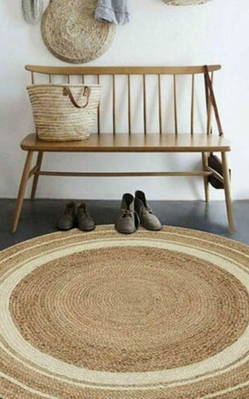AIESY® Beautiful Handwoven Jute Reversible Carpet for Room