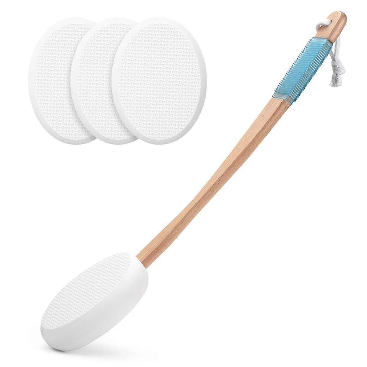 Long Handle Back Lotion Applicator with 4 Replaceable Pads