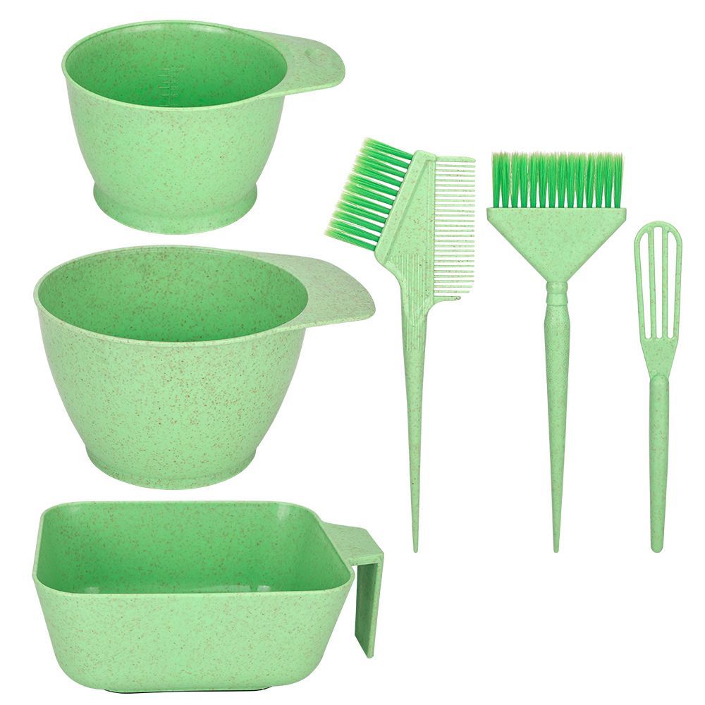 6Pcs Hair Dye Kit with Bowl, Brush & Comb Green