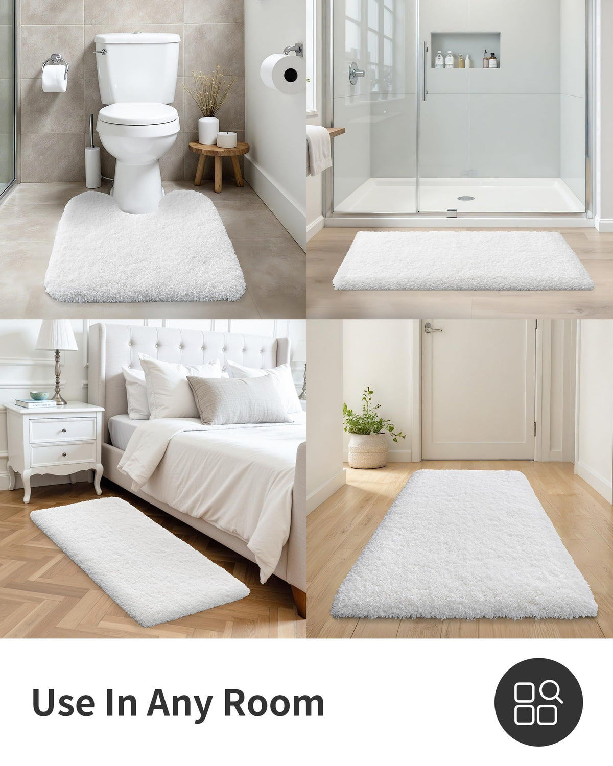 AIESY® Super Absorbent Washable Non Slip Thick Bath Mats