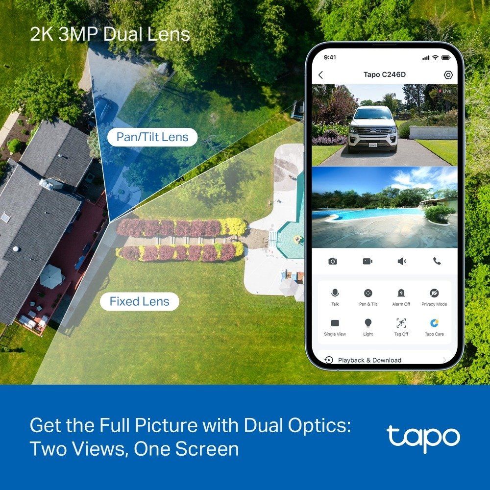 Tapo C246D In/Outdoor Dual Lens Pan/Tilt Camera