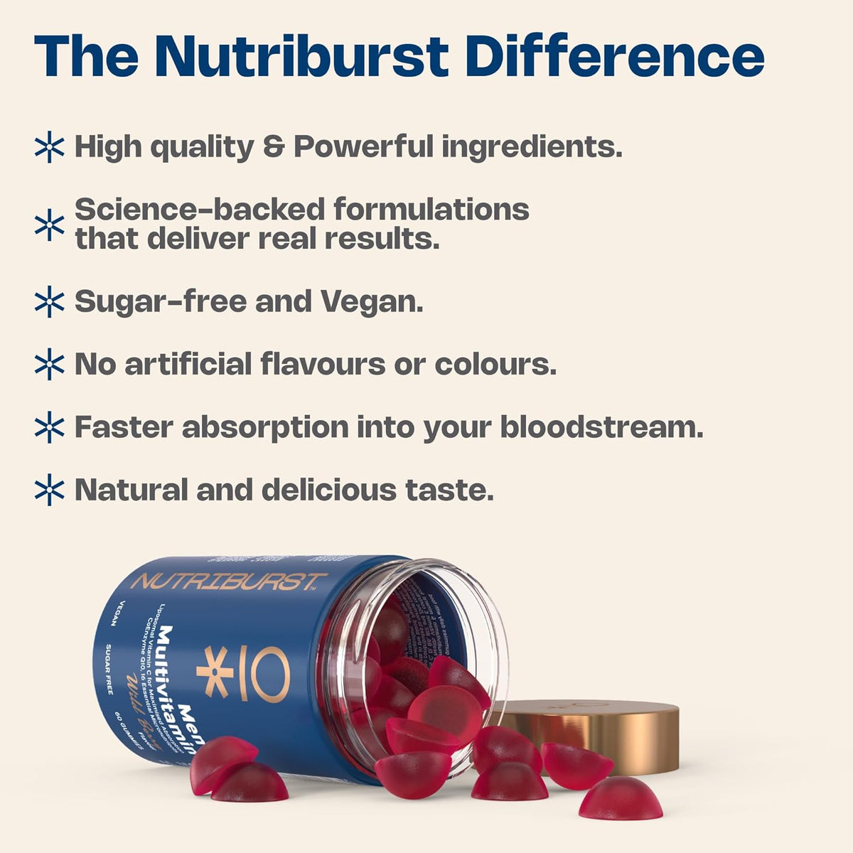 Nutriburst Men's Vitamins Wild Berry 60 Gummies
