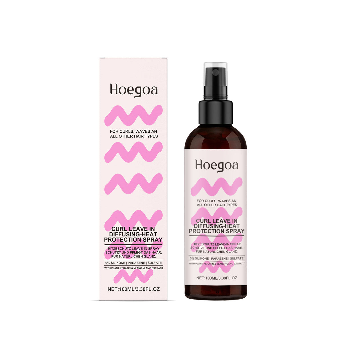 Curly Hair Care Spray, Natural Luster, Anti-Frizz, Moisturizing, Long-Lasting, Non-Sticky, Fluffy, Easy Styling ,100ml