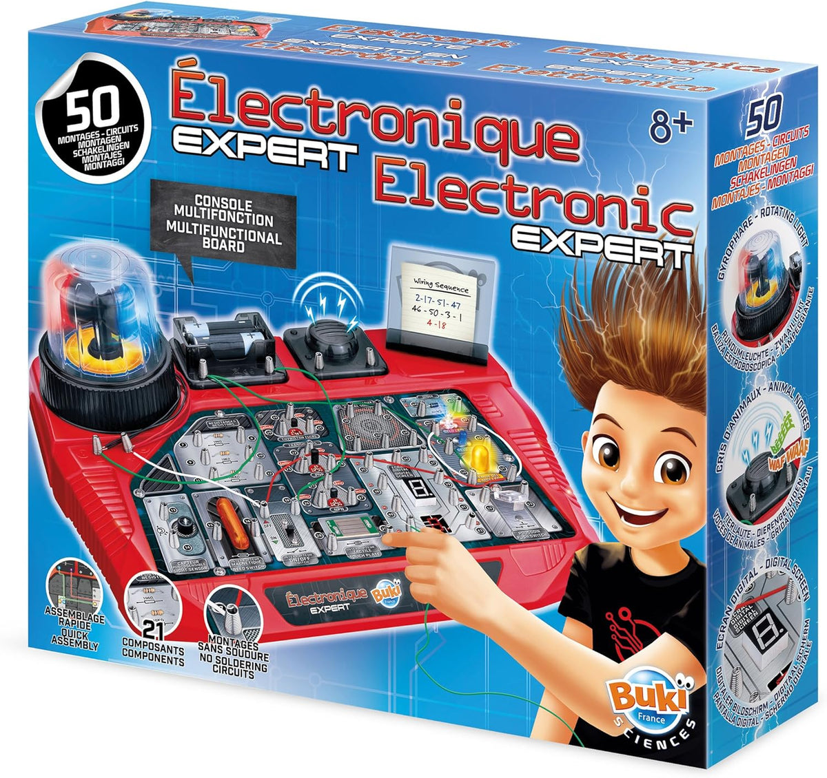 Buki France Electronic Expert Multifunctional Circuit Board Kit for Boys