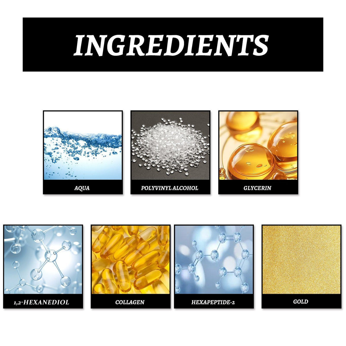 24K Gold Facial Mask, Hydrating, Pore Cleansing, Anti-Aging, Skin Brightening ,1set
