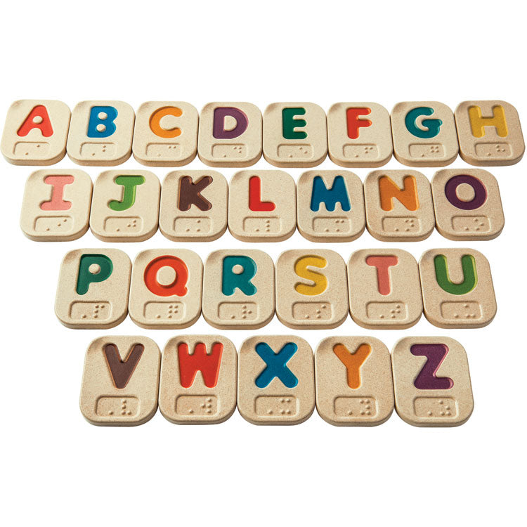 PlanToys Braille Alphabet A-Z — Wooden Braille Learning Set