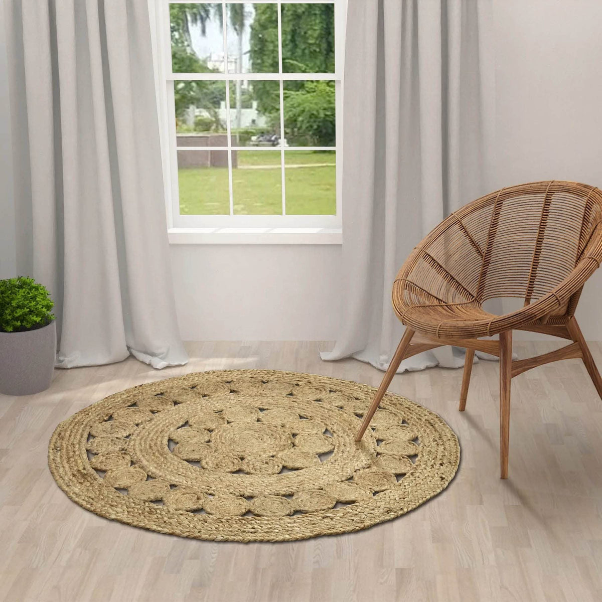 AIESY®  All Over Natural Beautiful Handwoven Jute Rug