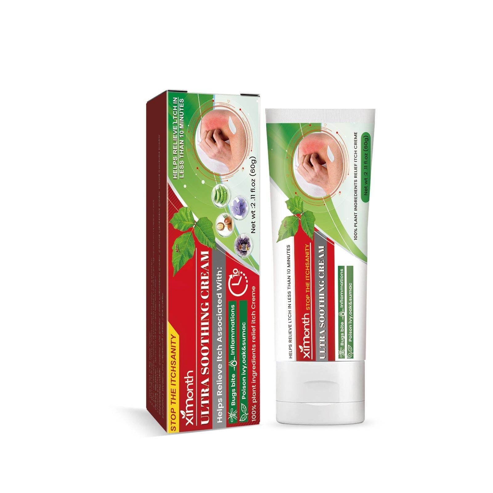 Ultra Soothing Cream, Relieve Skin Redness and Itchiness, Fast Relief for Mosquito Bites, Rash, and Skin Irritation ,60g