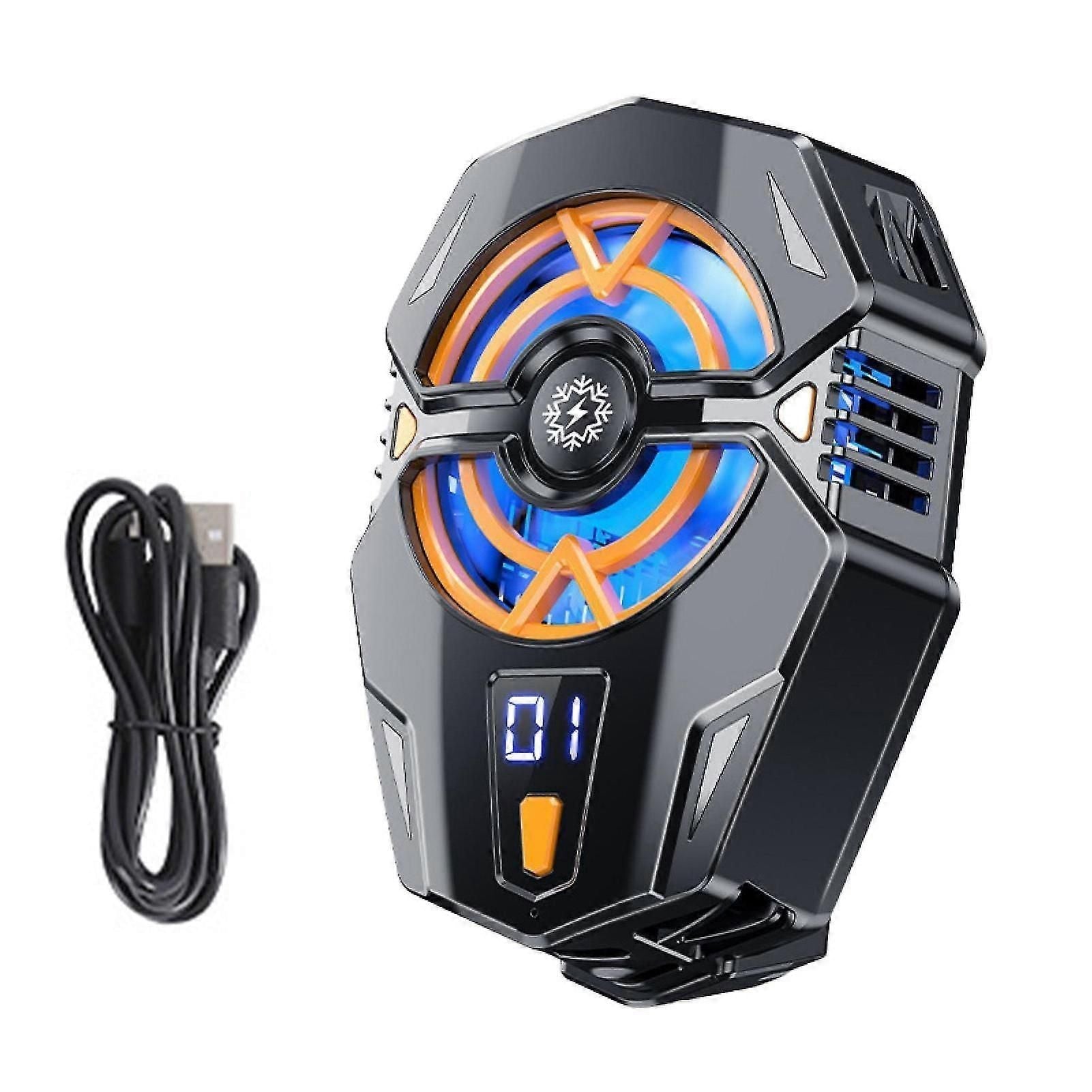 Mobile Phone Cooler Fan with 3-Speed Adjustable RGB Light - Semiconductor Radiator for Gaming Phones Low Noise Design