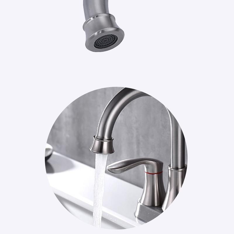 Dual Handle Bathroom Sink Faucet Brushed YH007