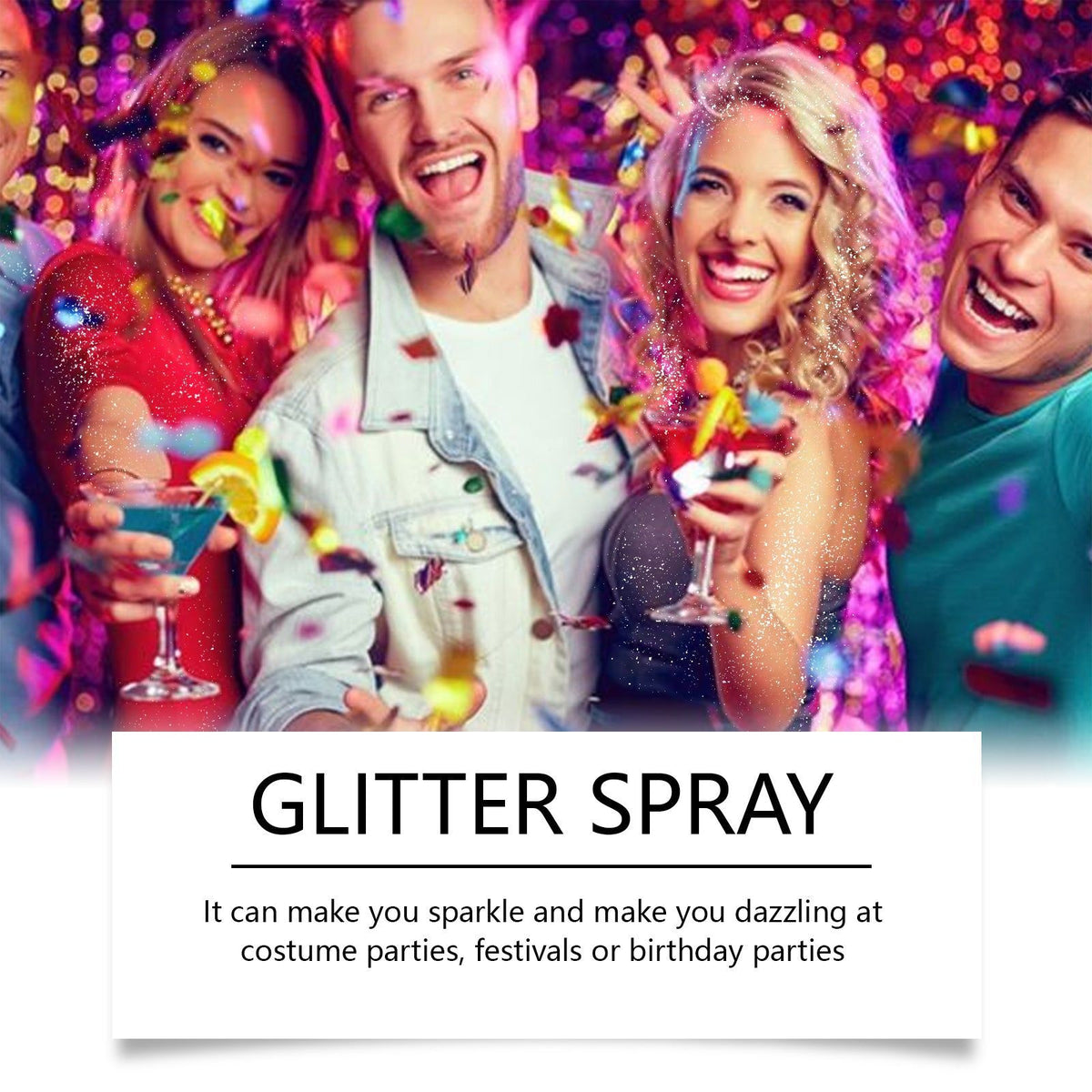 Body Highlight Glitter Spray, Sparkly Shimmer for Festivals, Parties, and Events ,100ml