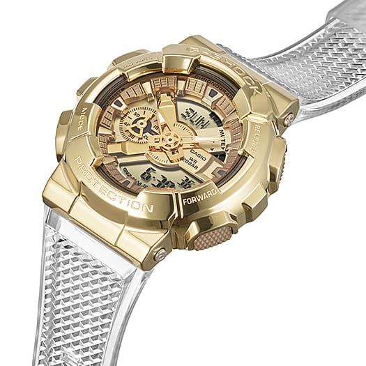 Casio G-SHOCK Metal Covered Analog-Digital Watch with Gold Bezel, GM-110SG-9A