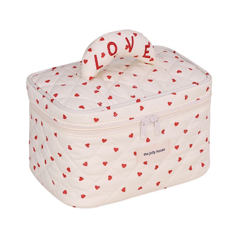 Quilted Makeup Bag with Handle