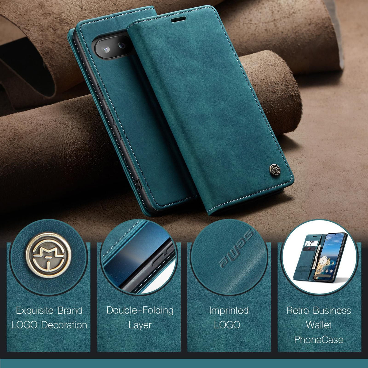 Multifunction Leather Case For Google Pixel 9a