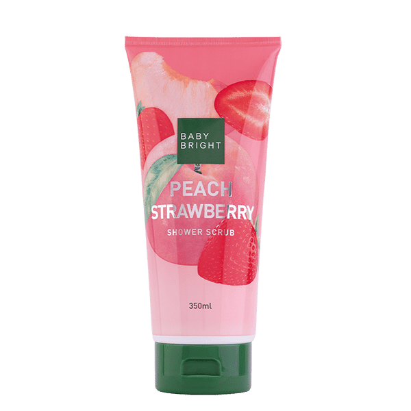 PEACH STRAWBERRY SHOWER SCRUB 350ML BABY BRIGHT (B)