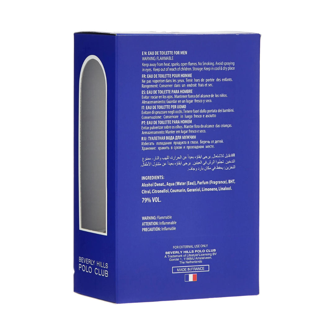 Beverly Hills Polo Club Sport No. 8 Eau de Toilette for Men, 100ml - Makasib Offer