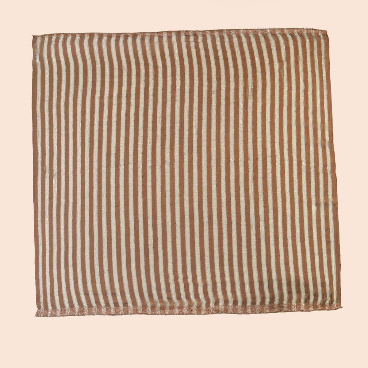 Brown Jacquard Square Hijab Scarf for Women 95x95cm