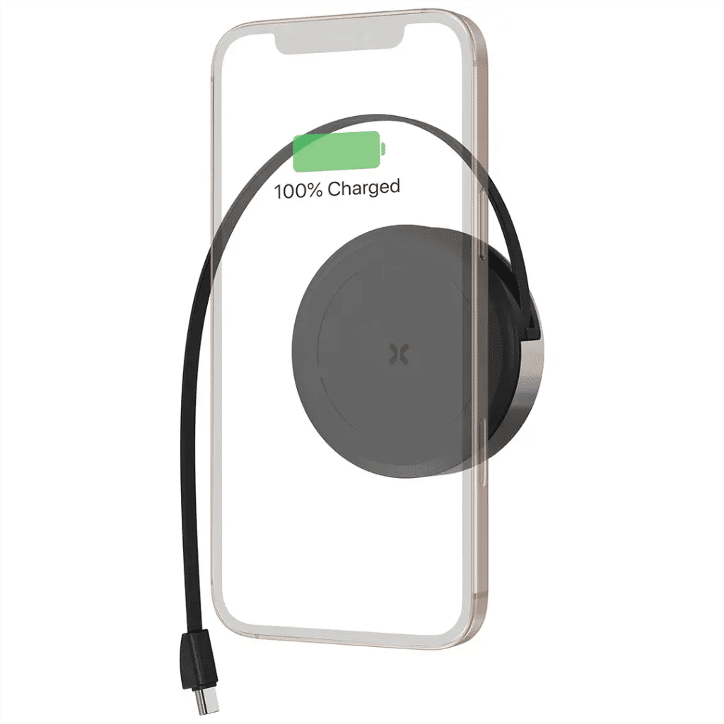 Porodo Magnetic Wireless Charging Pad with Retractable Type-C Output