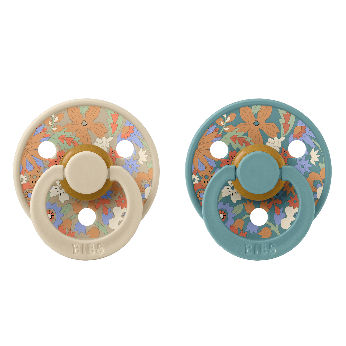 Bibs x Liberty 2 PACK Colour June Blossom Latex Size 2 Vanilla Hush Mix