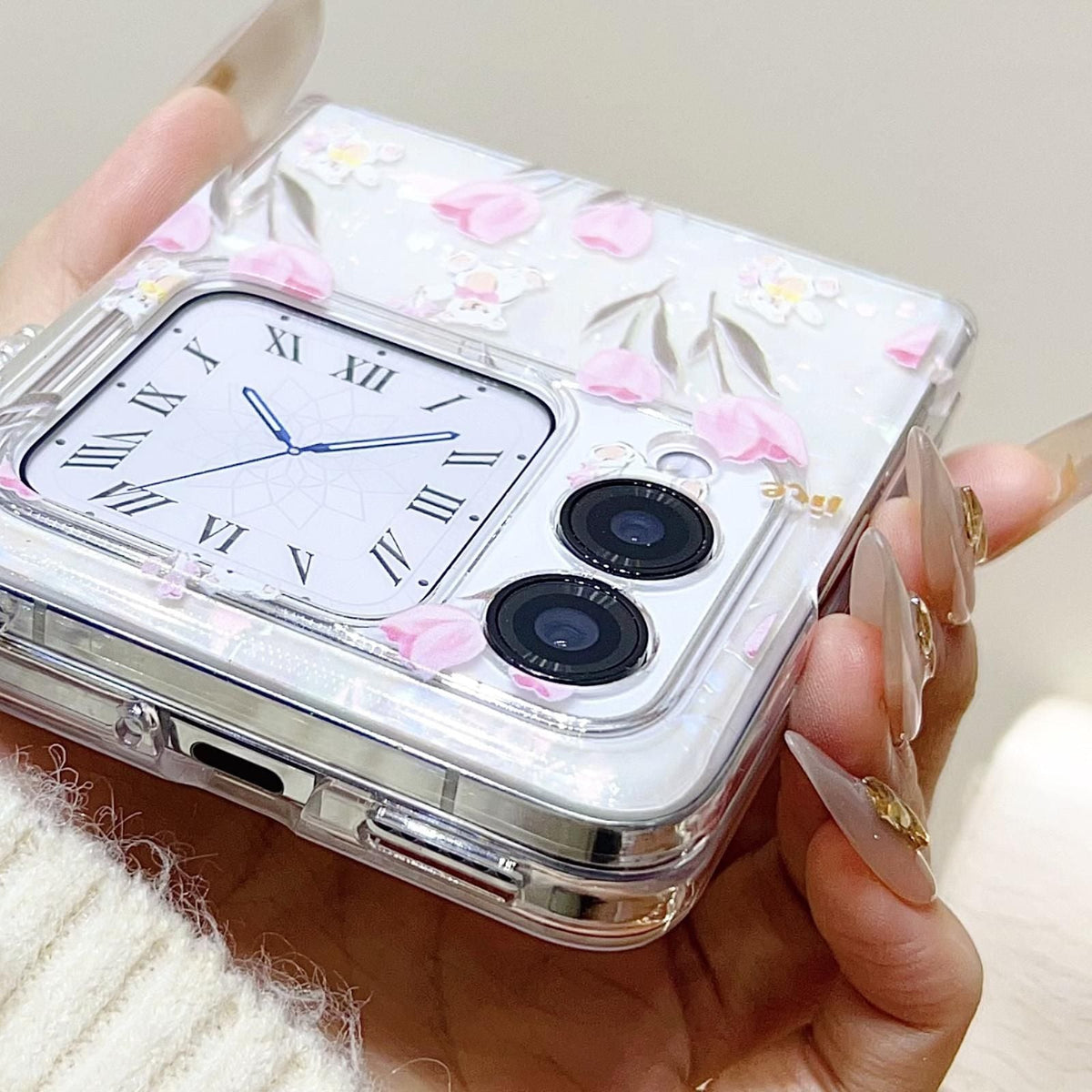 Flower Pattern PC Case For Huawei nova Flip