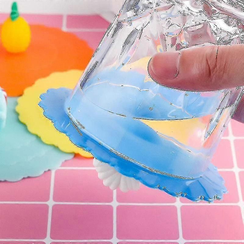 8 Pieces Silicone Cup Lid, Food Grade Silicone Drinking Glass Lid Cover, Anti-dust Glass Lid