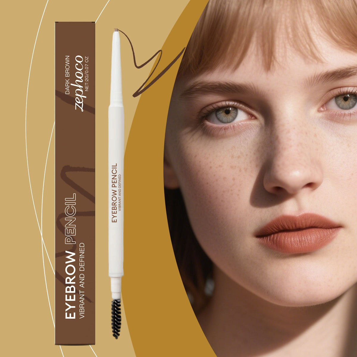 2g Dual End Eyebrow Pencil with Brush and Waterproof Brow Definer