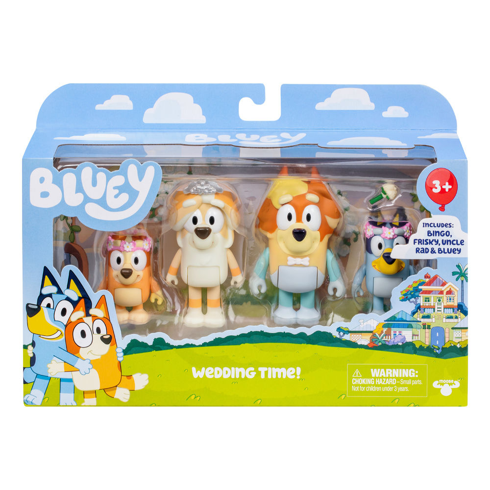 Bluey Wedding Time Figure Set (7.62cm, Pack of 4), 3+ years