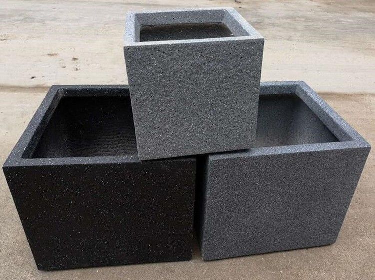 44x44x38cm Square Stone-Look Fiberclay Planter