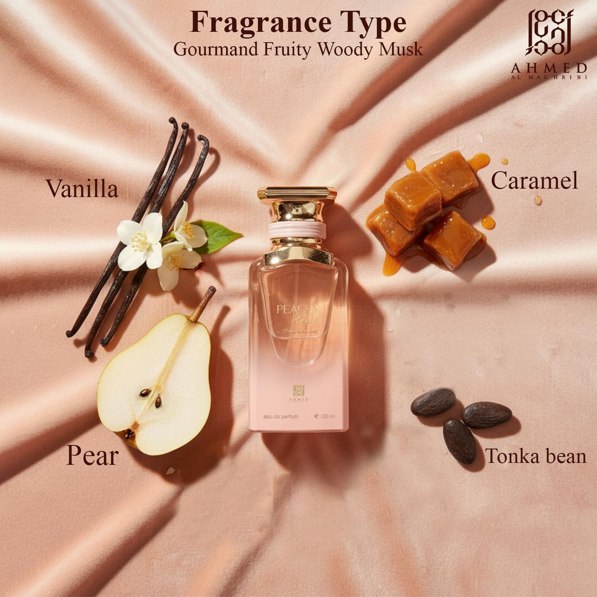 Ahmed Al Maghribi Peachy Peach Eau De Parfum, 100ml