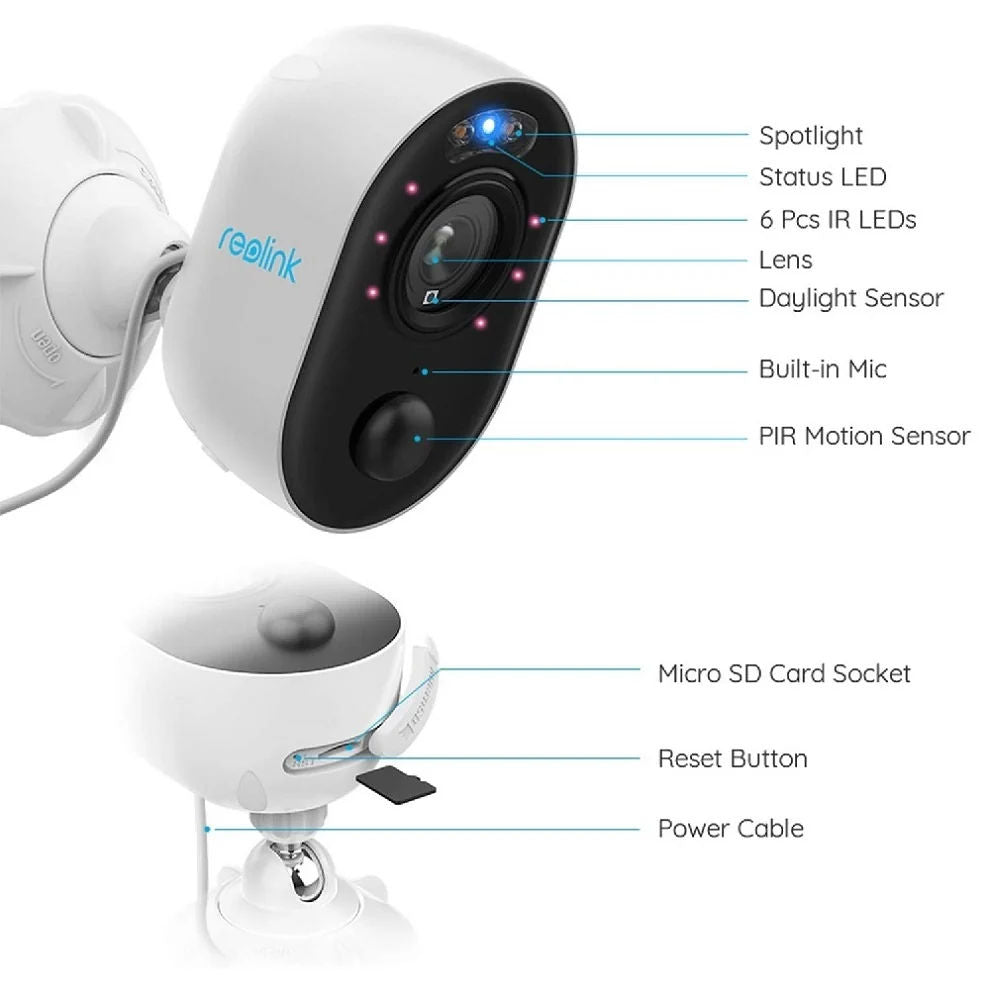 Reolink Lumus WCLMC2KP01 4MP, 2K Wi-Fi Smart Spotlight Security Camera with Color Night Vision & Two-Way Audio