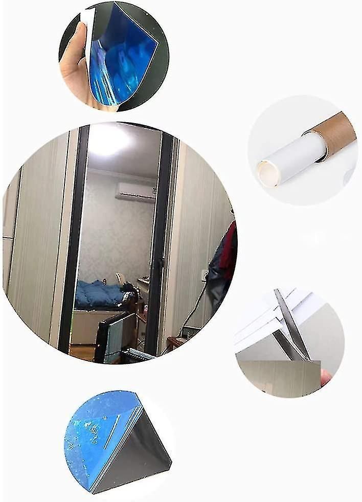 Flexible Mirror Sheets, Mirror Wall Stickers Non Glass Self Adhesive Mirror For Bathroom, Bedroom Dresser zxin