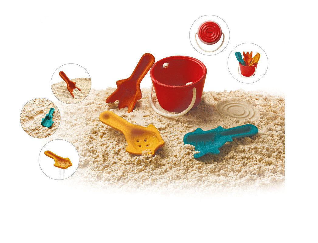 PlanToys Sand Play Set — Wooden Beach Toy