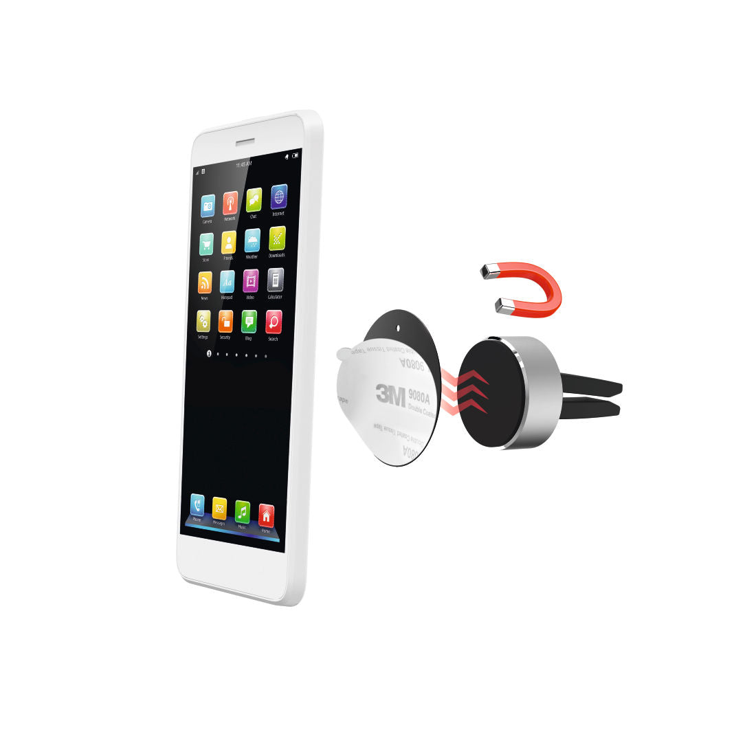 HAMA 173765 "Magnetic Aluminium" Universal Smartphone Holder