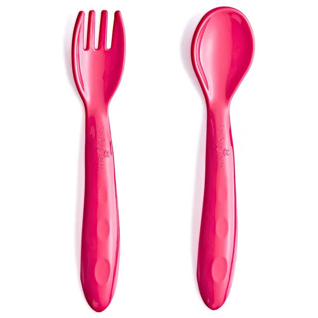 Babyjem - Baby Spoon &amp; Fork Set -Pink