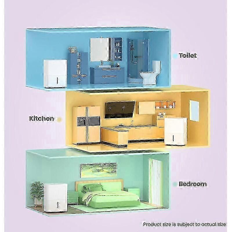 Dehumidifier 600ml/day, Quiet Electric Dehumidifier With 2500ml Tank, Continuous Drainage, 24h Remote Control Timer, Dehumidification Of Rooms Up To 2 zxin
