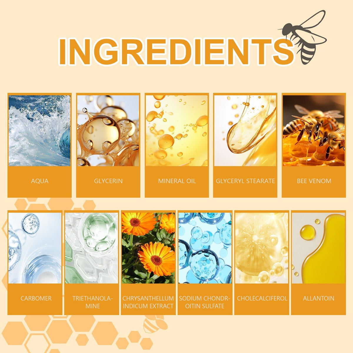 Bee Venom Cream for Glowing Skin, Hydrating, Soothing, Anti-Aging, All Skin Types ,30g