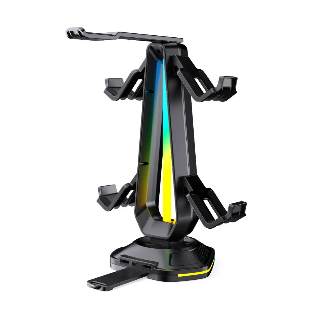 EPICARMA RGB Headset Stand  And Universal Gaming Accessory Organizer, Black