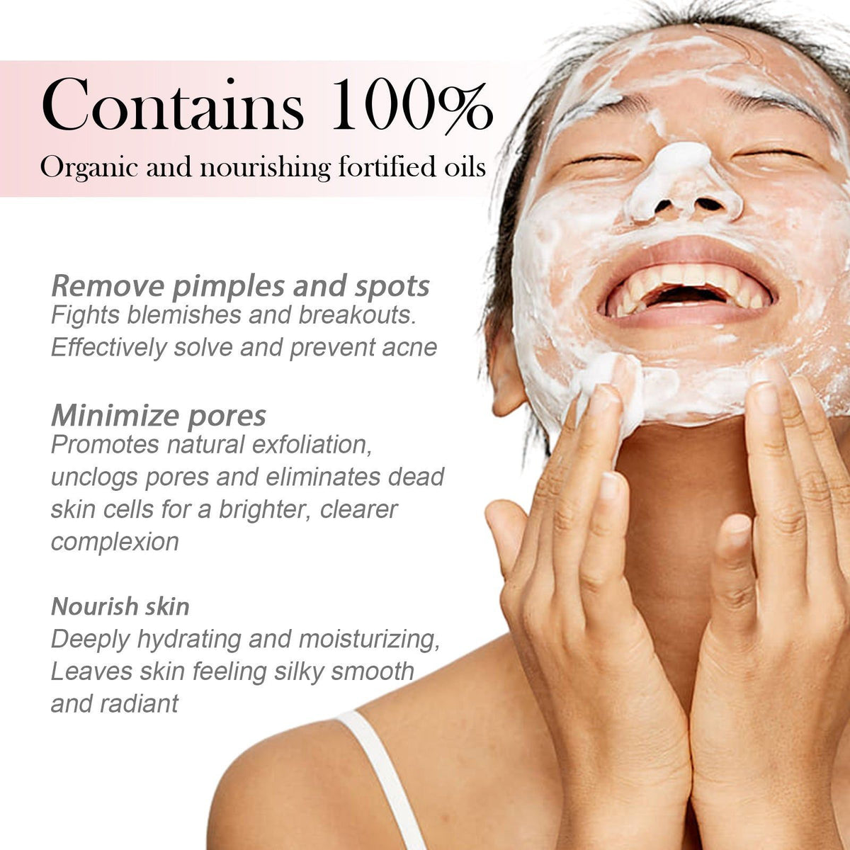 4-in-1 Deep Cleansing Mousse, Gentle Face Wash, Brightening, Hydrating ,60ml