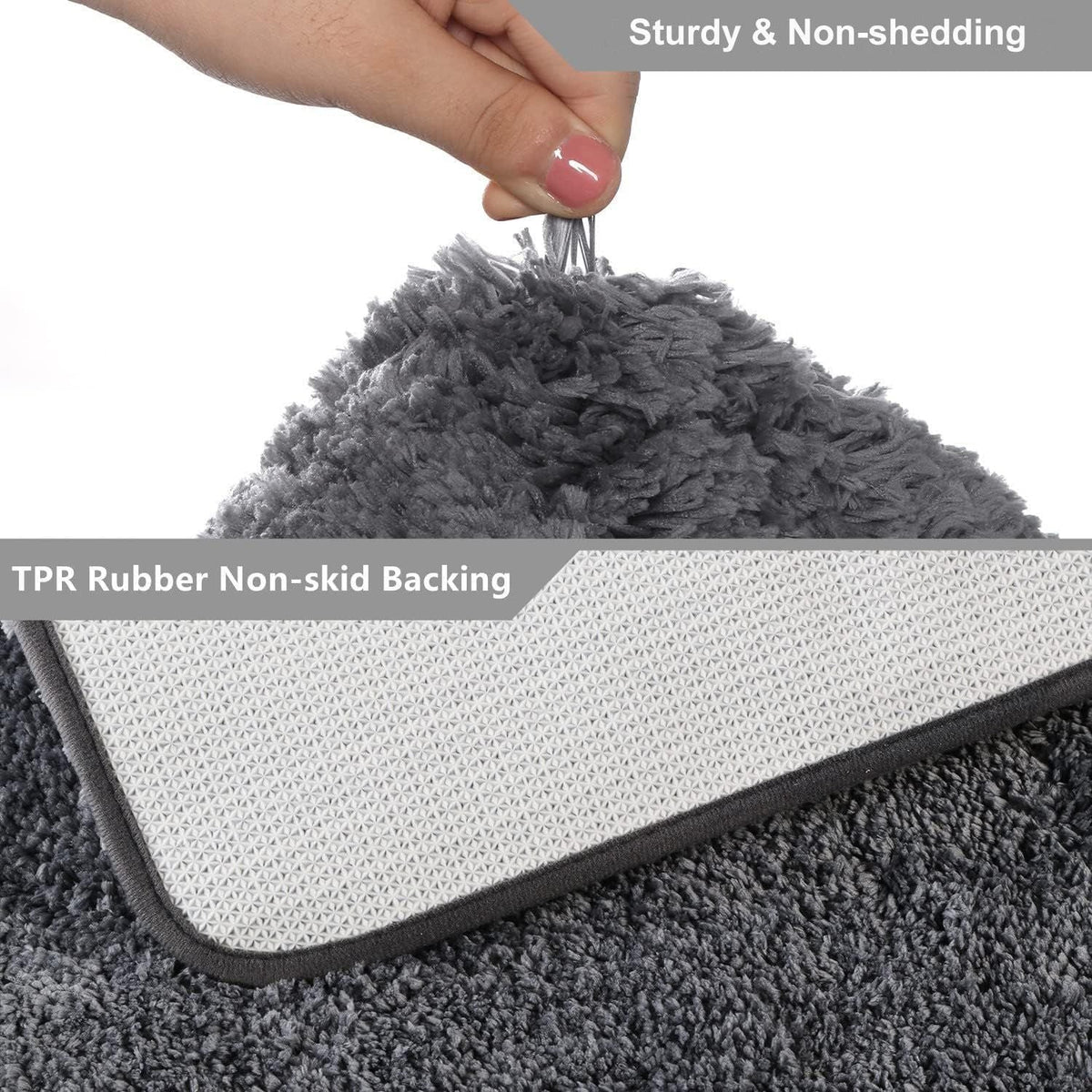 AIESY® Non Slip Washable Shag Fluffy Bathroom Rug