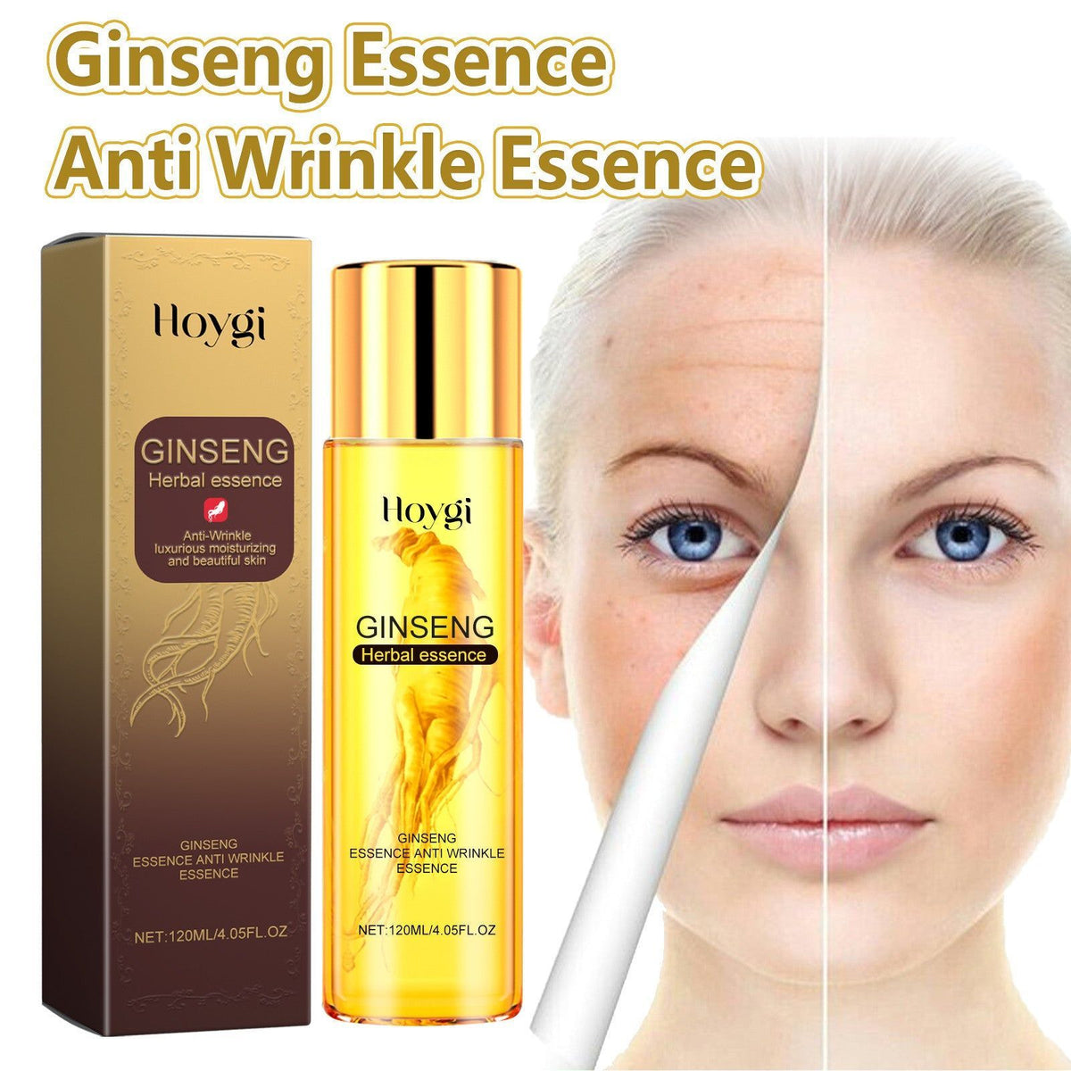 Revitalize Skin with Ginseng Anti-Wrinkle Essence, Deep Moisturizer, Fine Line Repair ,120ml