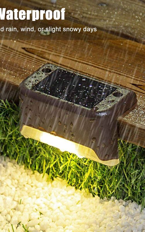 4 Pack Solar Deck Lights LED Solar Step Lights Waterproof Fence Lights For Outdoor Steps Fence