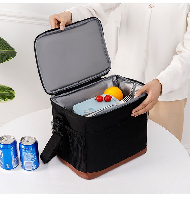 16L Insulated Lunch Cooler Bag with Shoulder Strap Leakproof Thermal Food Tote for Camping and Travel