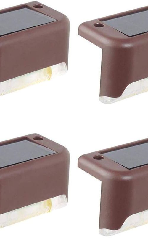 4 Pack Solar Deck Lights LED Solar Step Lights Waterproof Fence Lights For Outdoor Steps Fence