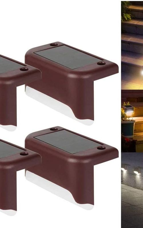 4 Pack Solar Deck Lights LED Solar Step Lights Waterproof Fence Lights For Outdoor Steps Fence