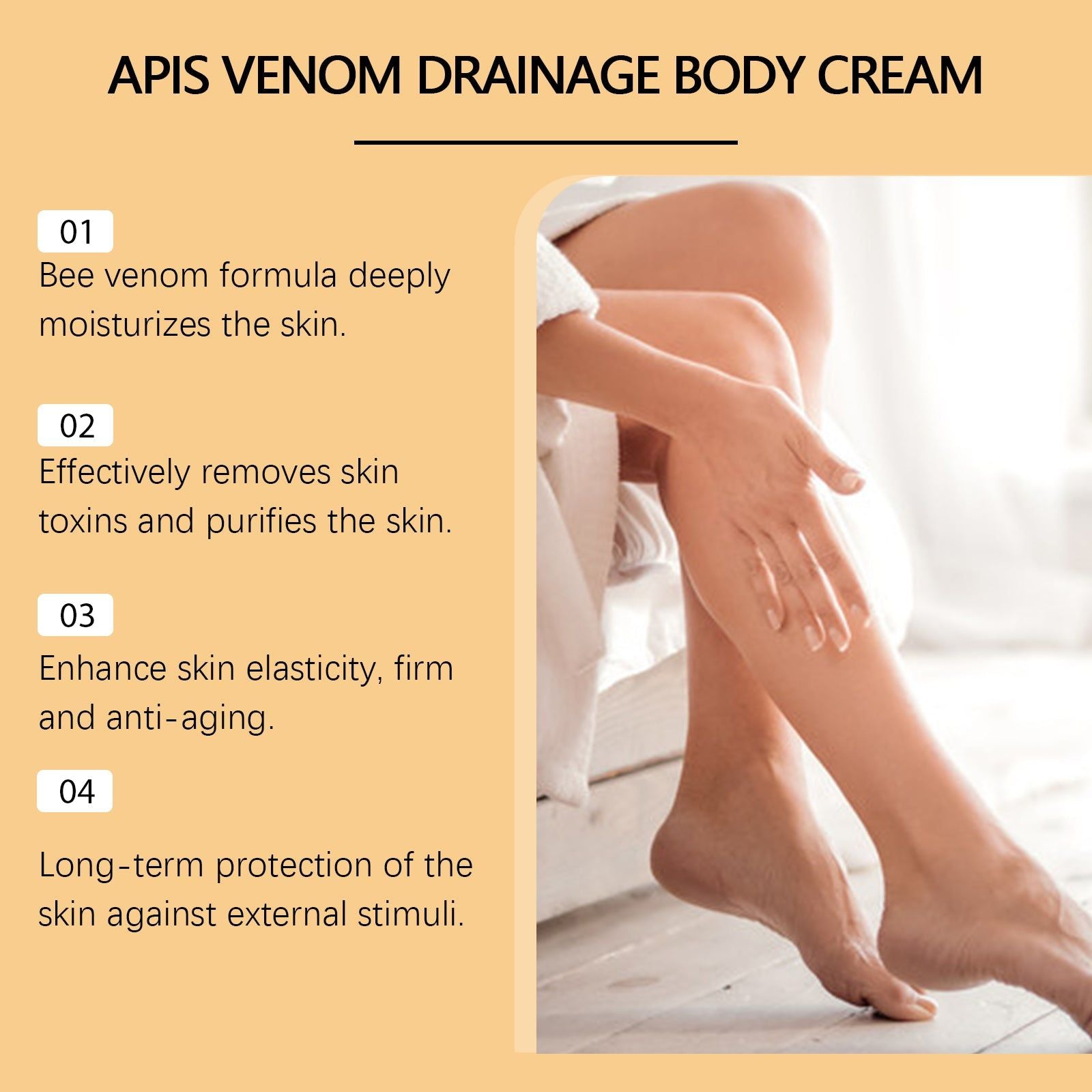 Bee Venom Body Cream for Firming, Moisturizing, Anti-Aging, Skin Glow ,100g
